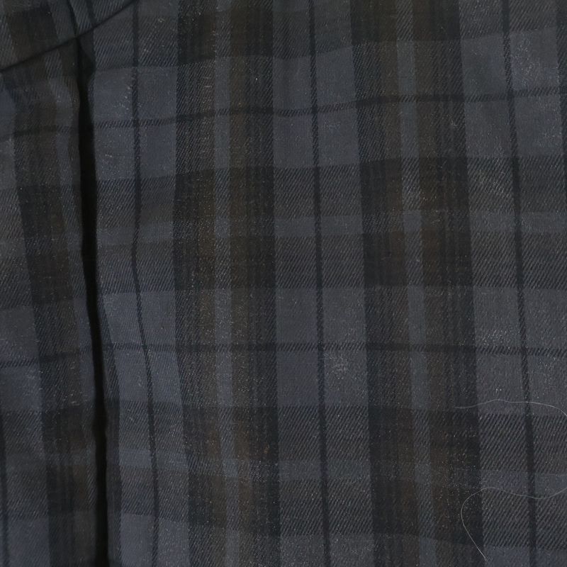 Hermes Hooded Batting Check Coat Jacket Gray