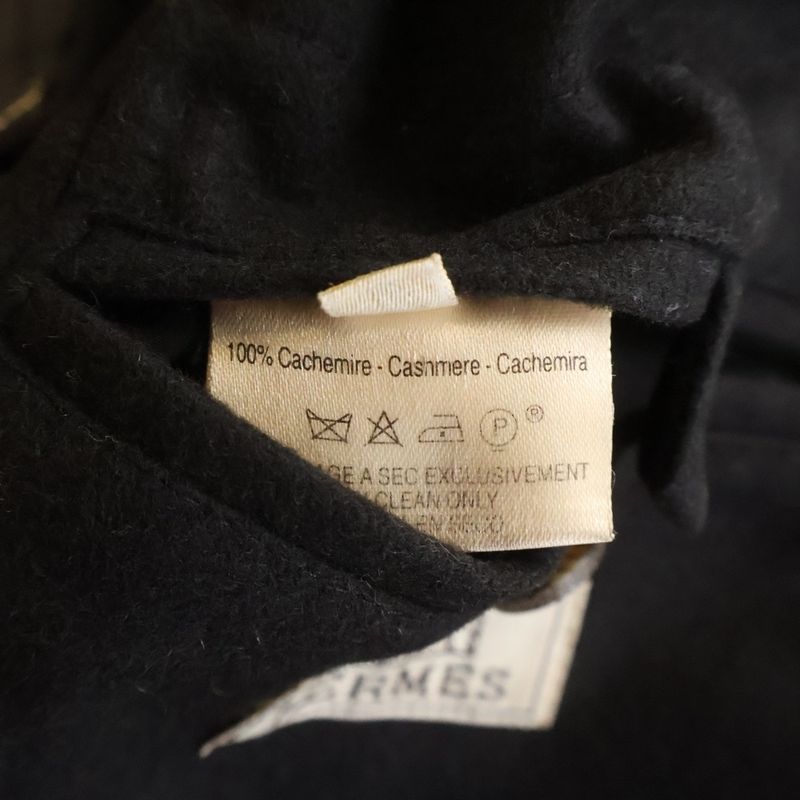 Hermes Hooded Batting Check Coat Jacket Gray