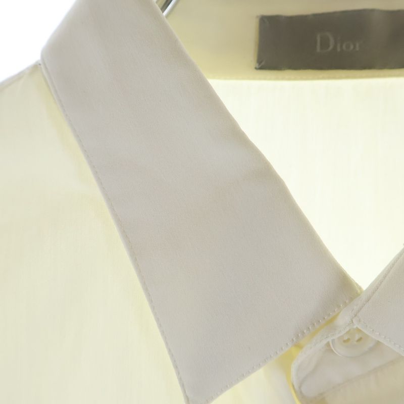 Dior Front Logo Long Sleeve Shirt White