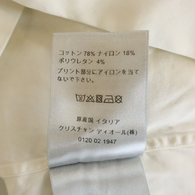 Dior Front Logo Long Sleeve Shirt White