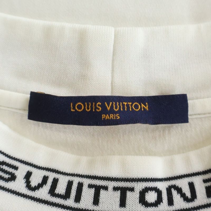 Louis Vuitton Neck Logo Cotton Crew Long Sleeve T-Shirt