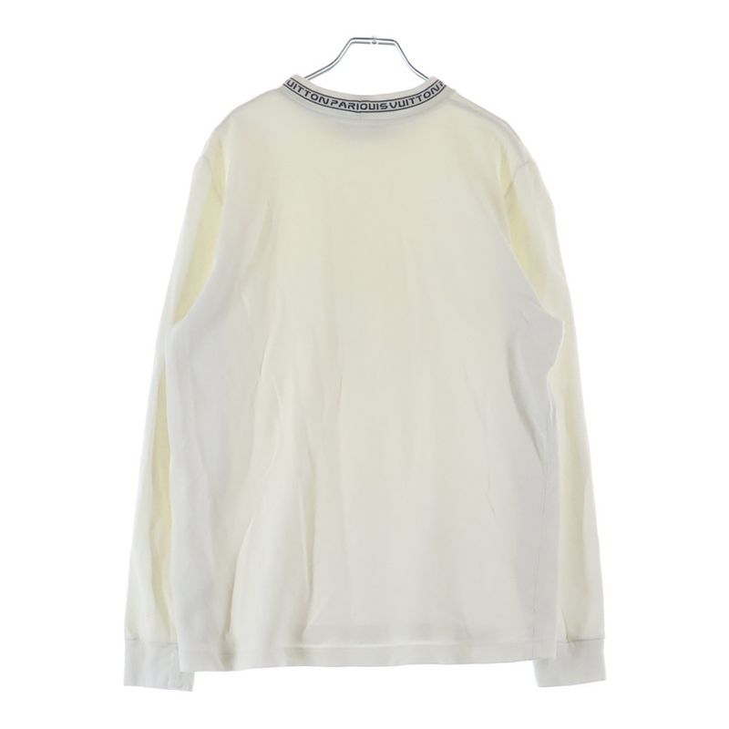 Louis Vuitton Neck Logo Cotton Crew Long Sleeve T-Shirt