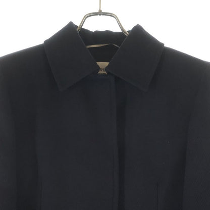 Hermes Manteau Tailleur Extra Long Button Wool Stainless Steel Coat Long Coat Black