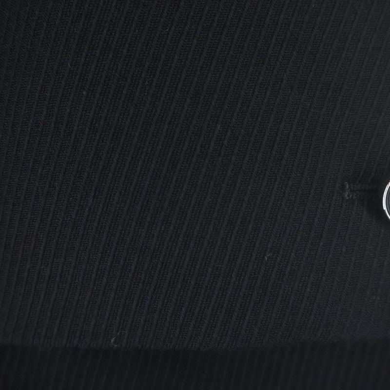 Hermes Manteau Tailleur Extra Long Button Wool Stainless Steel Coat Long Coat Black
