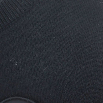 Chanel CC Logo Cashmere Knit Black Flat