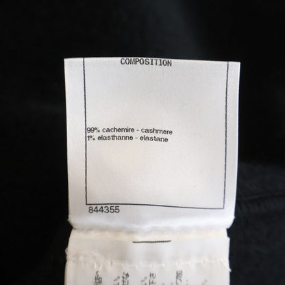 Chanel CC Logo Cashmere Knit Black Flat