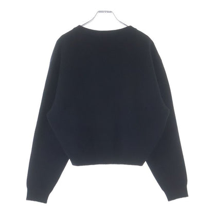 Chanel CC Logo Cashmere Knit Black Flat