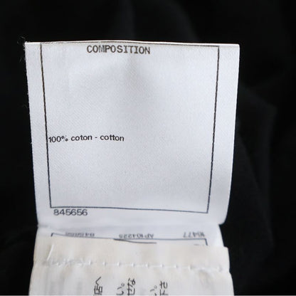 Chanel CC Logo Lame Top Short Sleeve Dress Cotton Black
