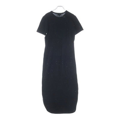 Chanel CC Logo Lame Top Short Sleeve Dress Cotton Black
