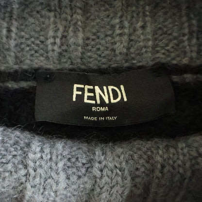 Fendi Striped Turtleneck Mohair Knit Sweater Border