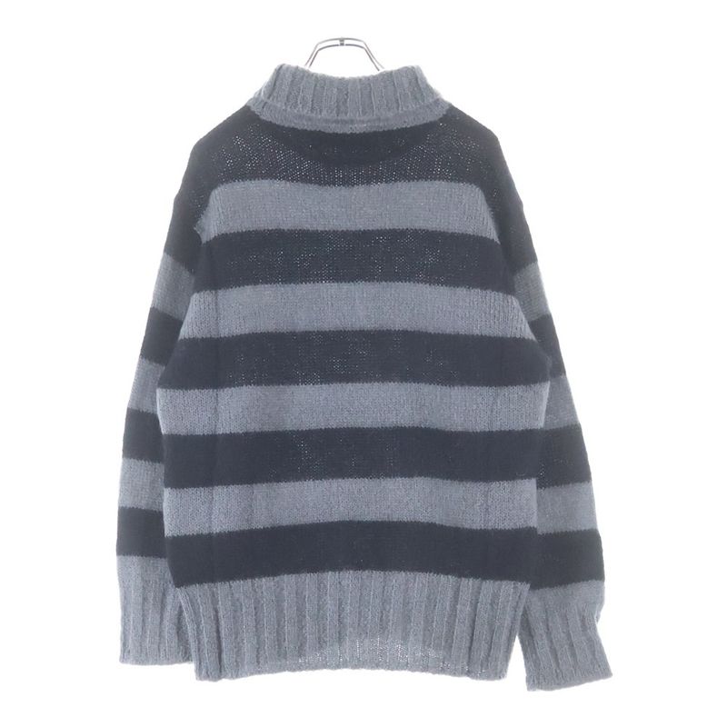 Fendi Striped Turtleneck Mohair Knit Sweater Border