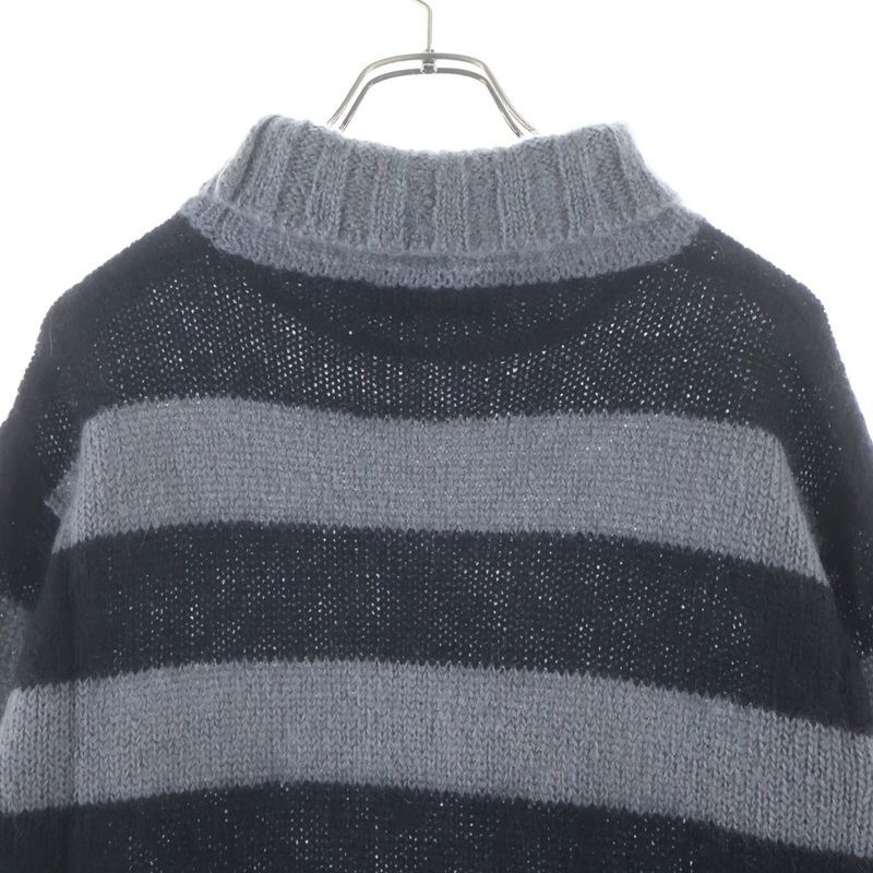 Fendi Striped Turtleneck Mohair Knit Sweater Border