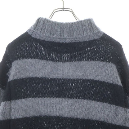 Fendi Striped Turtleneck Mohair Knit Sweater Border