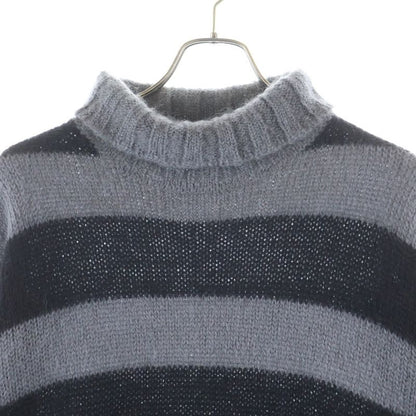 Fendi Striped Turtleneck Mohair Knit Sweater Border