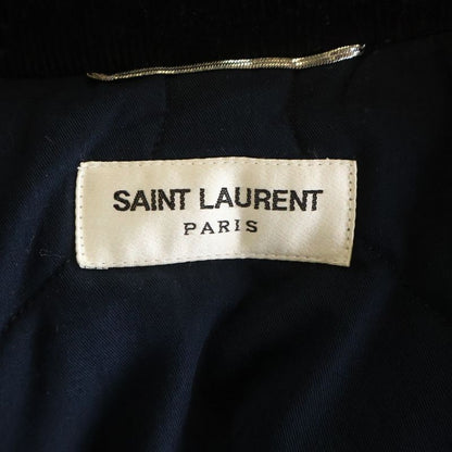 Saint Laurent Paris Front Embroidery Corduroy Stadium Jumper Varsity Jacket