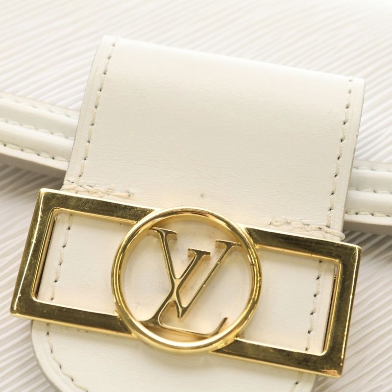Louis Vuitton Epi Dauphine Mini Shoulder Bag Chain Snow White Leather