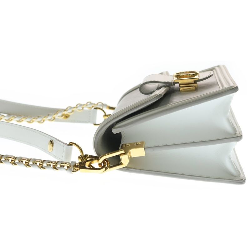 Louis Vuitton Epi Dauphine Mini Shoulder Bag Chain Snow White Leather