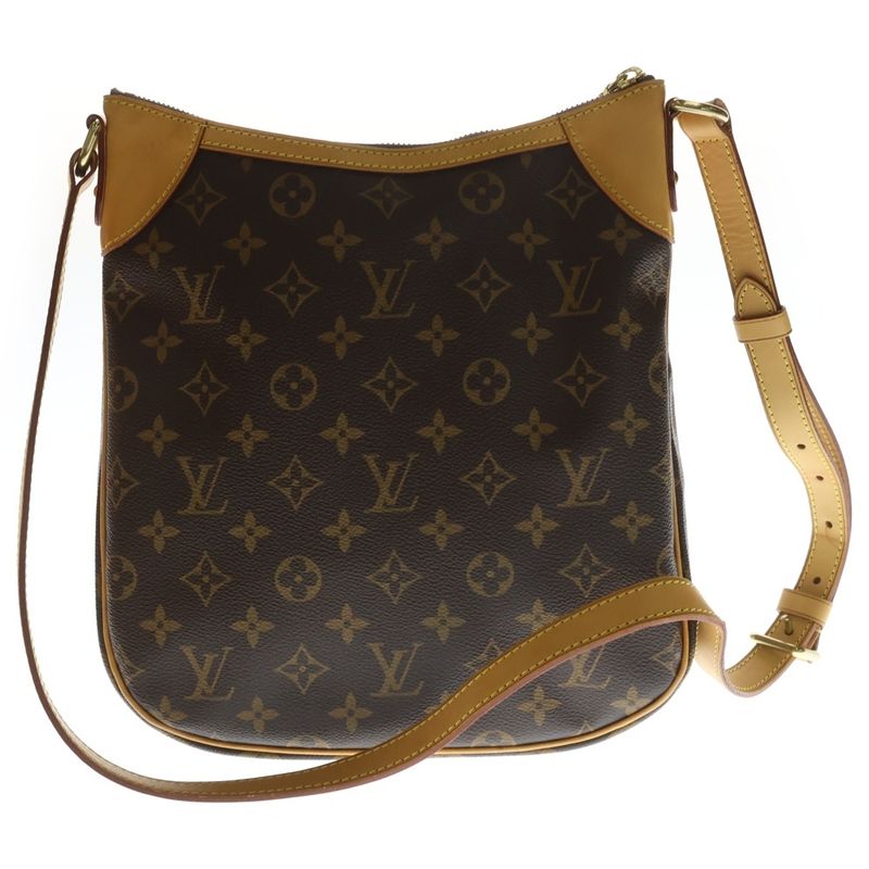 Louis Vuitton Monogram Odeon PM Shoulder Bag Brown Leather Gold