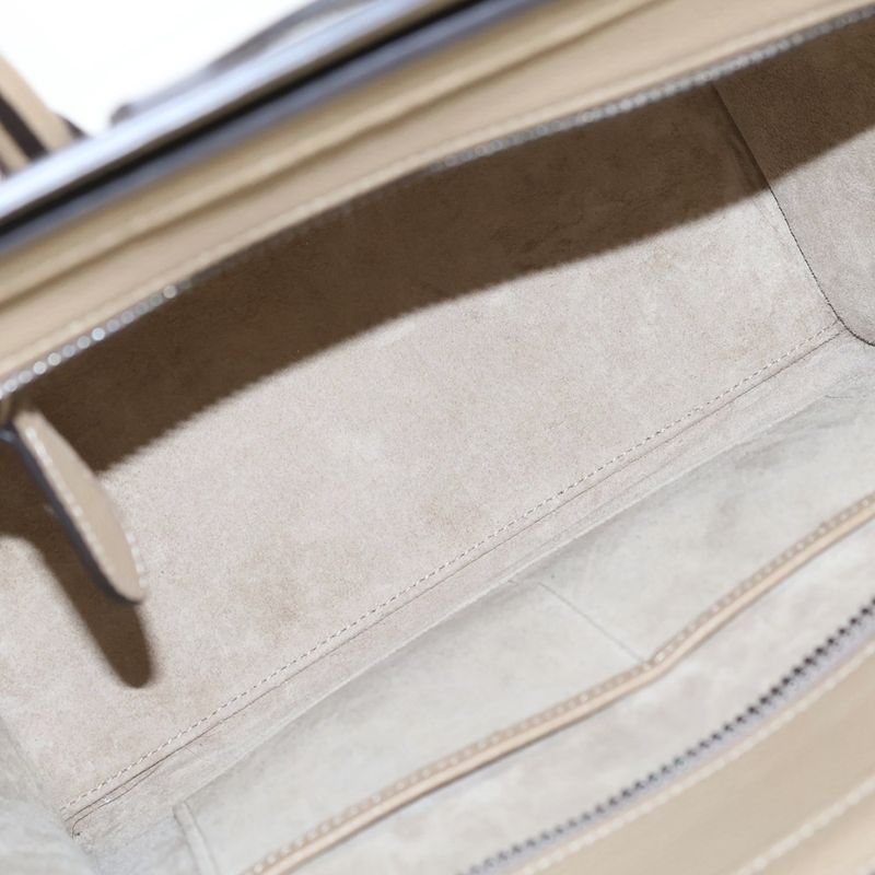 Celine Luggage Micro Beige Leather Handbag