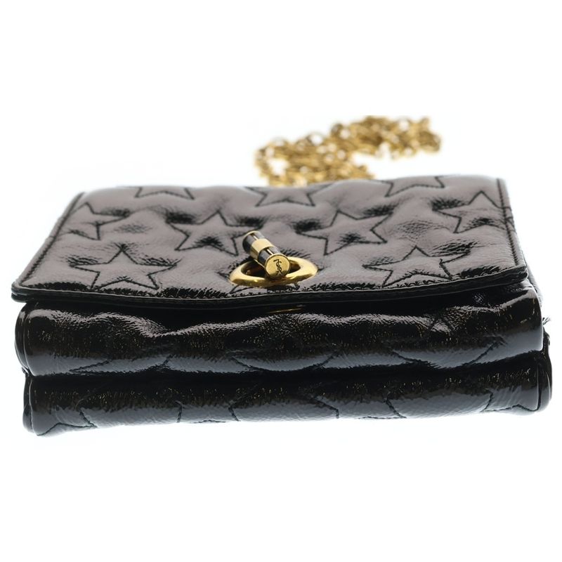 Saint Laurent Yves Star Motif Chain Shoulder Bag Black