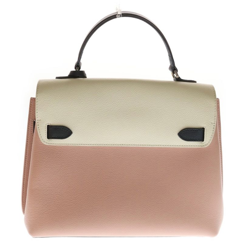 Louis Vuitton Lockme MM Pink Off White Black Leather 2-Way Handbag Off-white