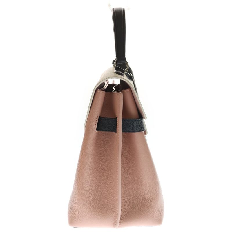 Louis Vuitton Lockme MM Pink Off White Black Leather 2-Way Handbag Off-white
