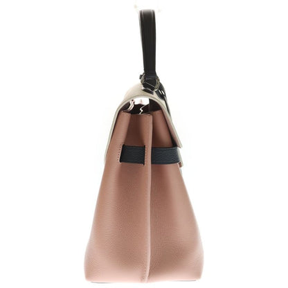 Louis Vuitton Lockme MM Pink Off White Black Leather 2-Way Handbag Off-white