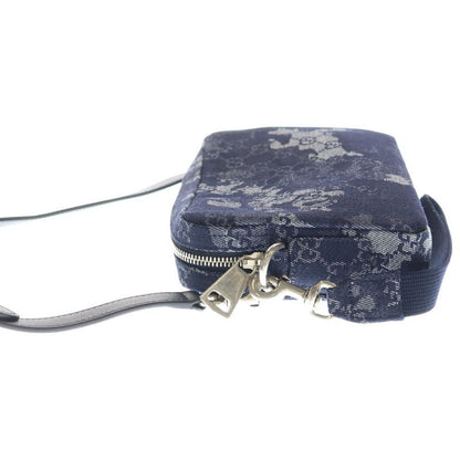 Gucci GG Denim Small Cross All Over Pattern Shoulder Bag Indigo Blue