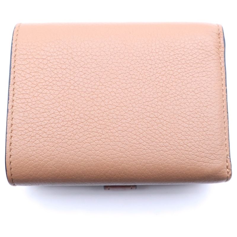 Loewe Trifold Anagram Leather Compact Wallet Brown