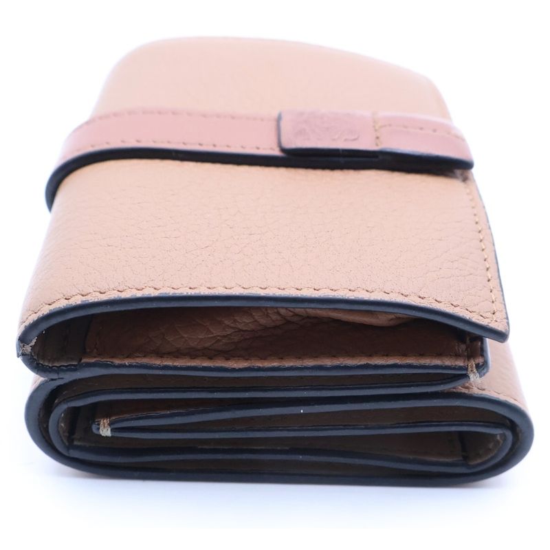Loewe Trifold Anagram Leather Compact Wallet Brown