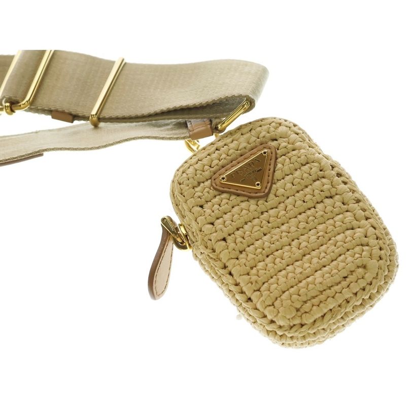 Prada Re Edition 2-Way Shoulder Bag Beige Laphia Gold