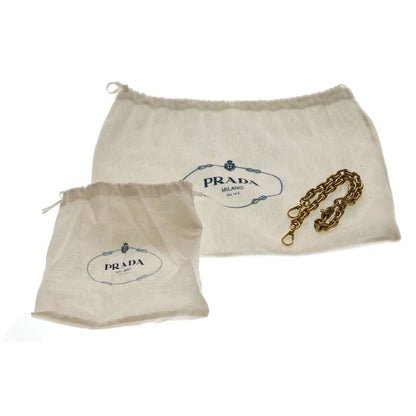 Prada Re Edition 2-Way Shoulder Bag Beige Laphia Gold