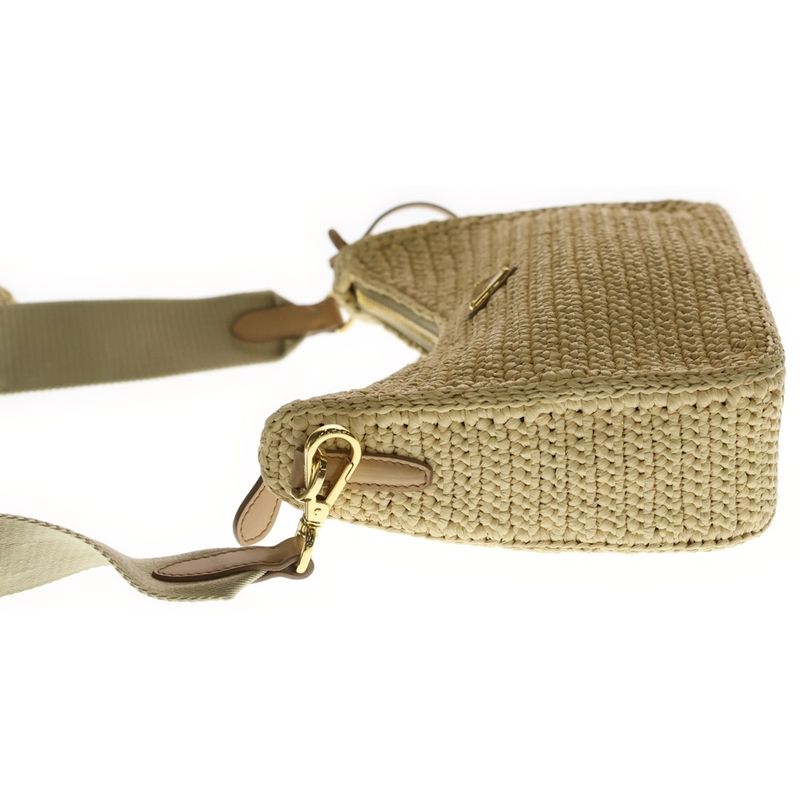 Prada Re Edition 2-Way Shoulder Bag Beige Laphia Gold