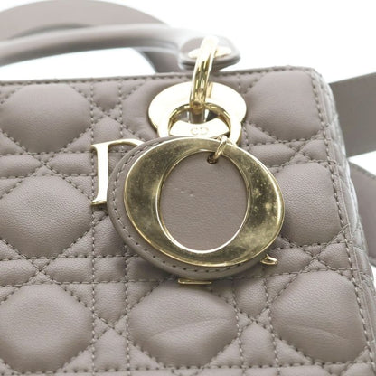 Dior My Cannage 2-Way Shoulder Bag Gray Lambskin