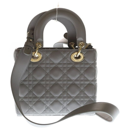 Dior My Cannage 2-Way Shoulder Bag Gray Lambskin