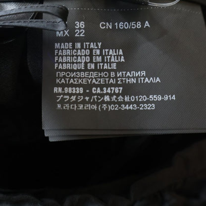 Prada Sideline Gathered Silk Skirt Black Pink