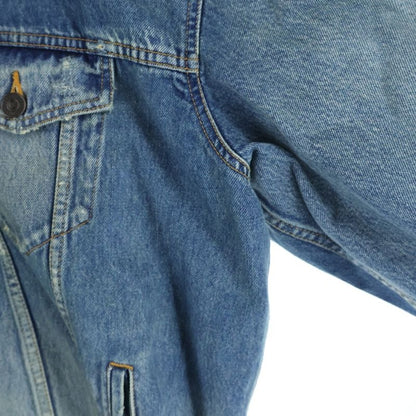 Balenciaga Patched Destroyed Jacket in Acid Blue Patch Indigo