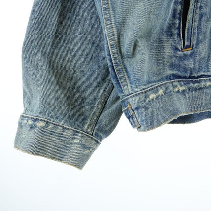 Balenciaga Patched Destroyed Jacket in Acid Blue Patch Indigo