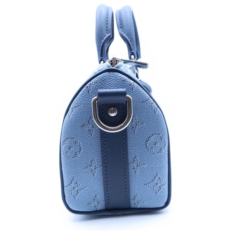 Louis Vuitton Monogram Heritage Speedy Bandouliere 25 2-Way Bag Handbag Navylight Blue