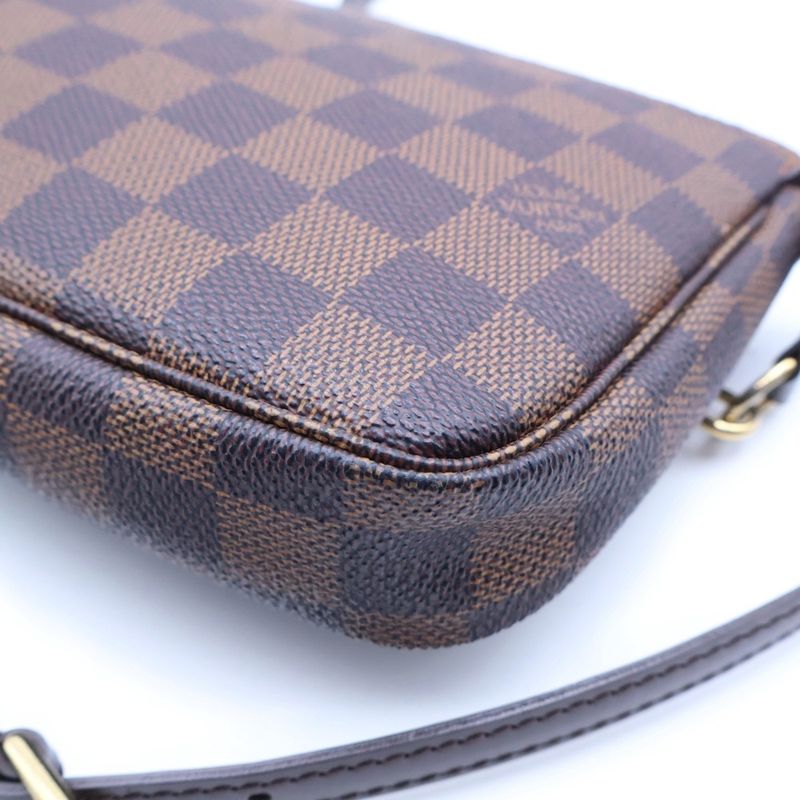 Louis Vuitton Damier Pochette Accessoire Mini Shoulder Bag Brown Leather