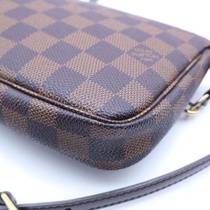 Louis Vuitton Damier Pochette Accessoire Mini Shoulder Bag Brown Leather