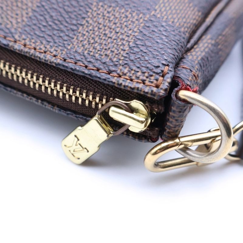 Louis Vuitton Damier Pochette Accessoire Mini Shoulder Bag Brown Leather