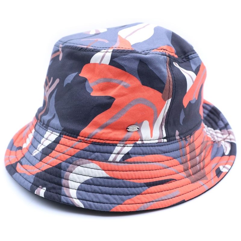 Chanel CC Logo Camouflage Reversible Bucket Hat Black Orange