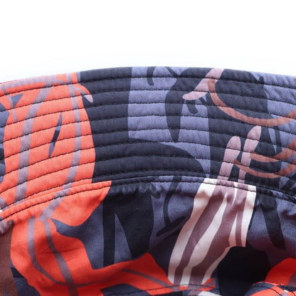 Chanel CC Logo Camouflage Reversible Bucket Hat Black Orange