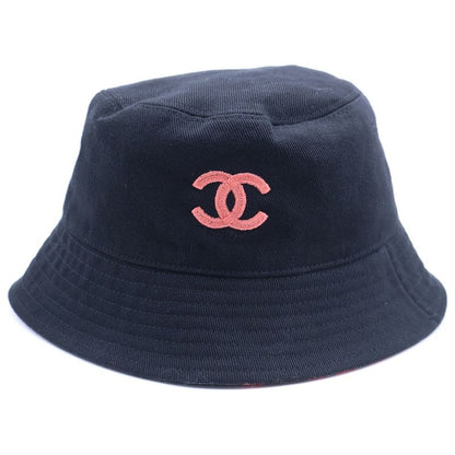 Chanel CC Logo Camouflage Reversible Bucket Hat Black Orange