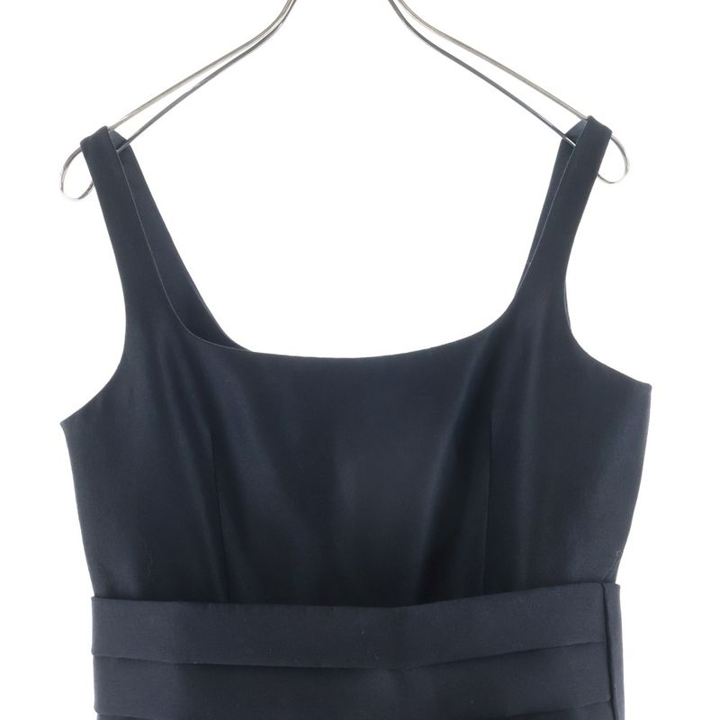 Dior Wool Silk Blend Sleeveless Dress Black