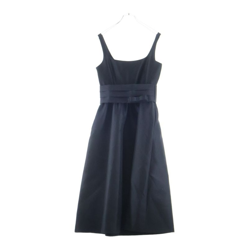 Dior Wool Silk Blend Sleeveless Dress Black