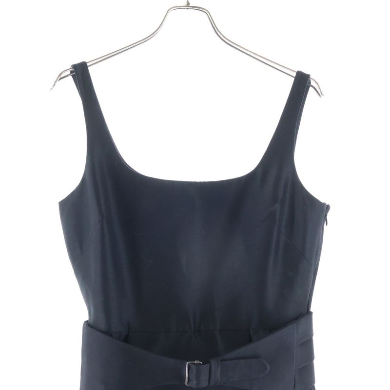 Dior Wool Silk Blend Sleeveless Dress Black