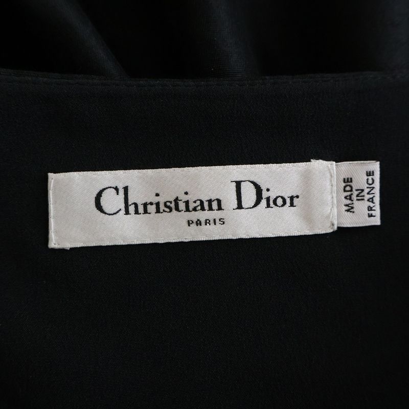 Dior Wool Silk Blend Sleeveless Dress Black