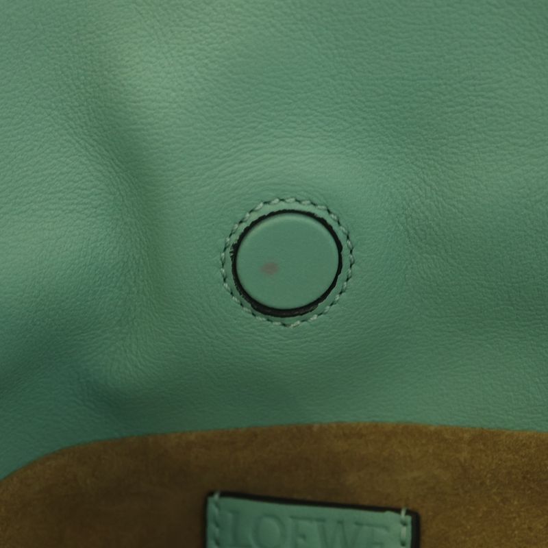 Loewe Flamenco Clutch Mini Shoulder Bag Mint Green Leather